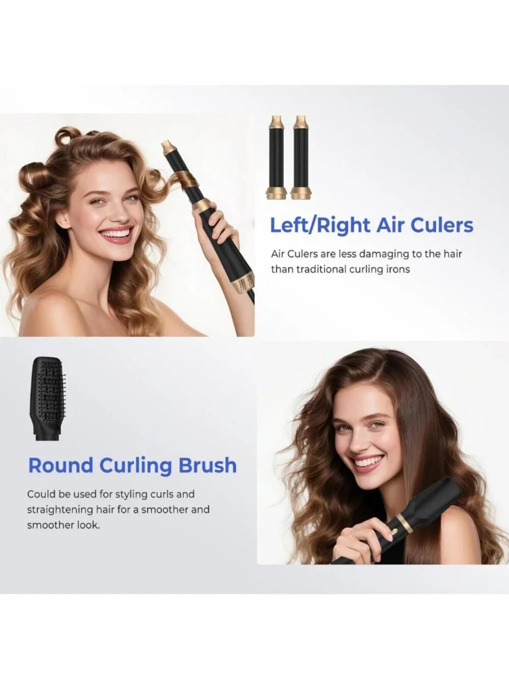 5-in-1 Hair Dryer Brush Set - Ionic Blow Drying, Curling, Volumizing
